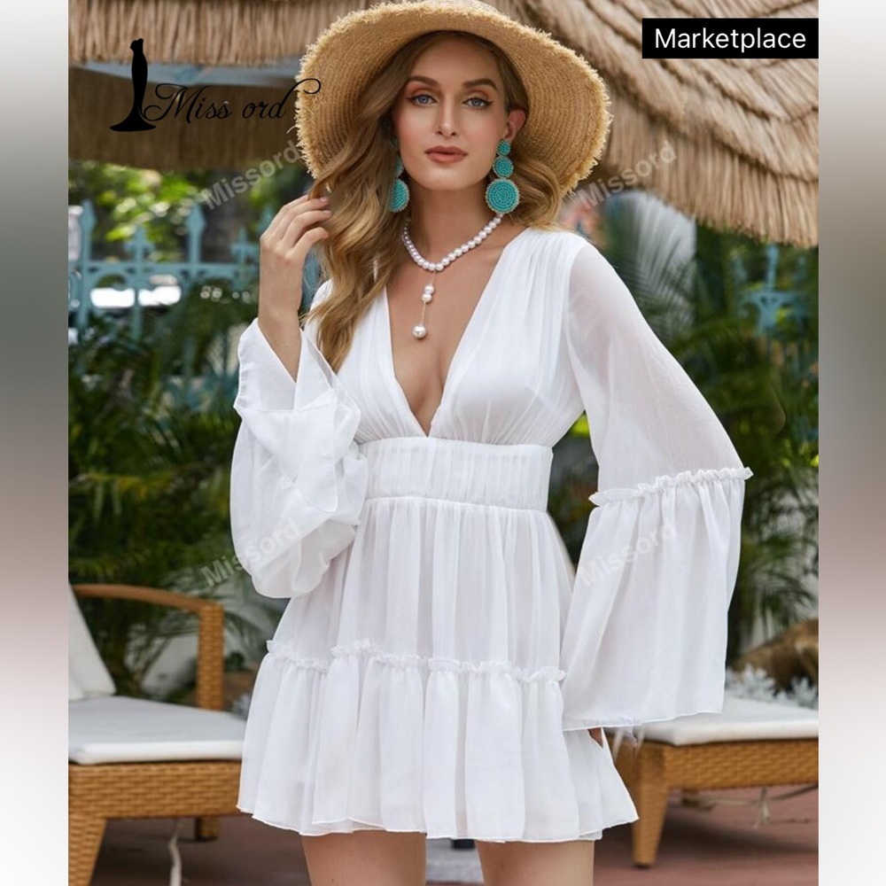 XS Women’s SHEIN Chiffon white dress